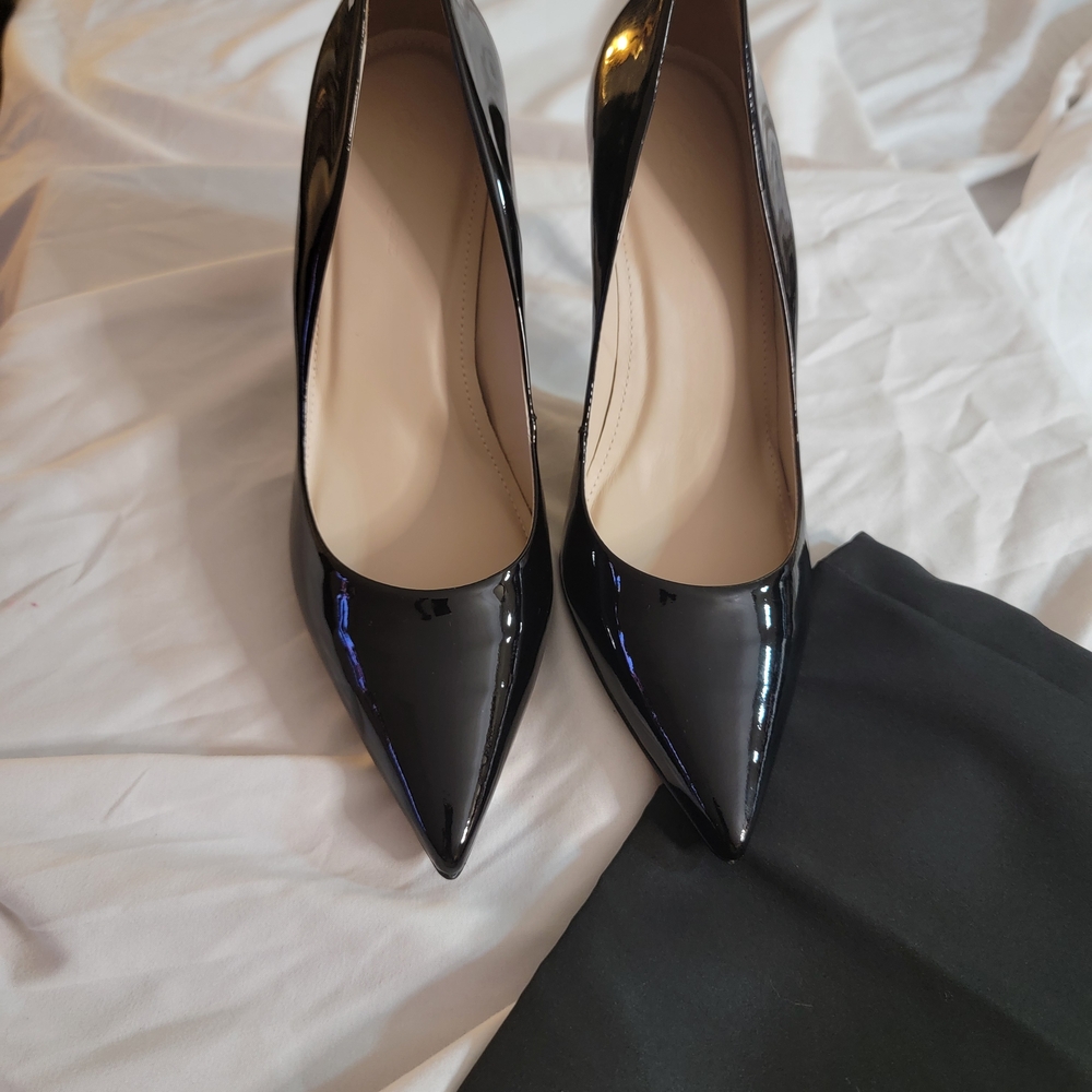 Saks Fifth Avenue Black Patent Pointed-Toe Pumps
